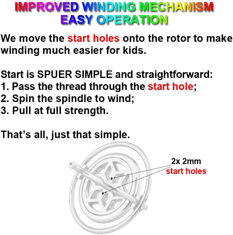 DjuiinoStar Premium Gyroscope: Sturdy&Durable, Pass 2nd Floor Drop Test, Long Spin Time (Play Tricks at Ease, Use Ball Bearings), Educational Physics Anti-Gravity Toy DG-5M