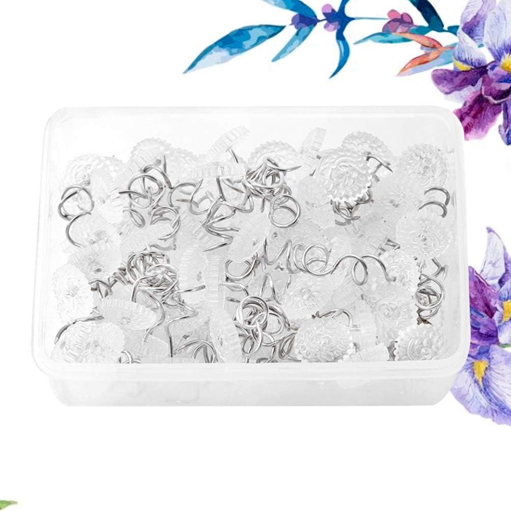 100pcs Twist Pins Stainless Steel Screw Nail Twist Pin for Furniture Upholstery Slipcovers Drapes Bedskirts