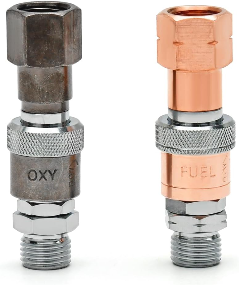 CAMPFIRE Oxy Acetylene Quick Connect Fittings, Cutting Torch Quick Connect Set, Oxy Fuel Quick Connect Torch to Hose Fittings, Oxy Fuel Coupler Kit
