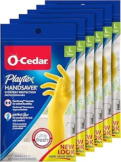Playtex HandSaver Reuseable Rubber Cleaning Gloves (X-Large, 6 Pairs), Everyday Protection Reusable Household Gloves