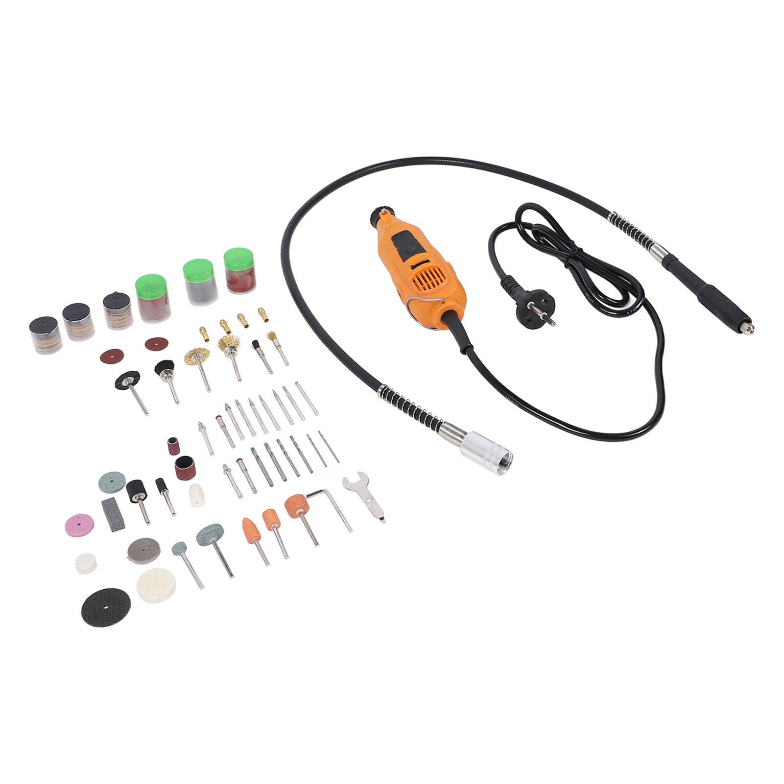 Bewinner Kit de Herramientas Rotativas Multifuncionales, Amoladora Eléctrica de Velocidad Variable para Manualidades, Carpintería, Pulido y Pulido de Piedra, Herramienta Eléctrica con Cable con Más