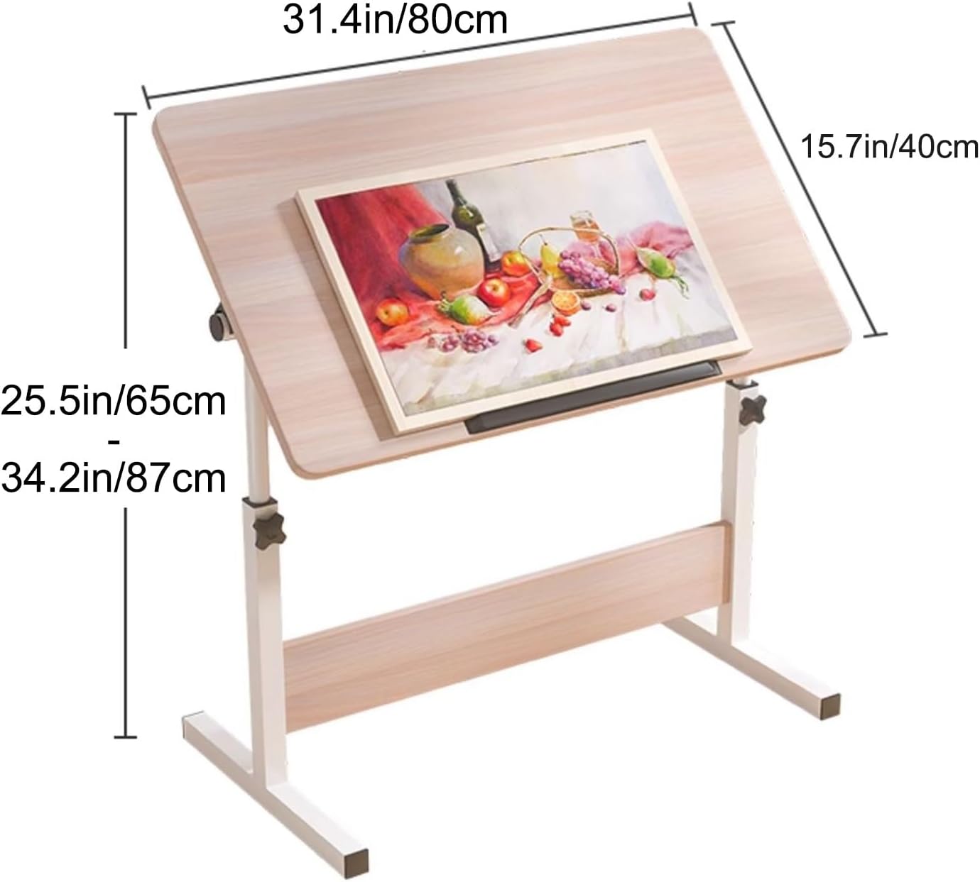Folding Art Desk - Height Adjustable Drawing Table & Portable Stand, Multi-Angle Artist Desk For Home, Office & Living Room(80cm)