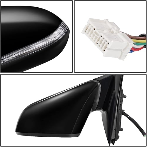 Miniatura 33 de DNA Motoring OEM-MR-HY1320239 Heated Powered Left Driver Side Door View Mirror W/Blind Spot Detection & Turn Signal Compatible with 2018-2019 Sonata