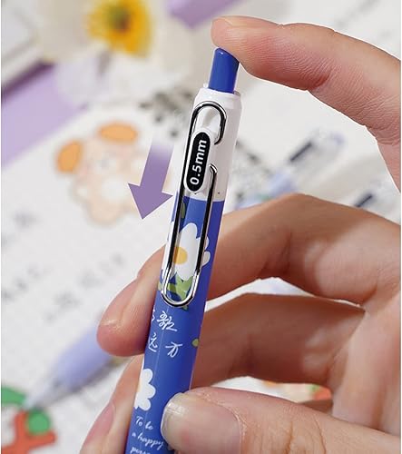 Miniatura 3 de 4 bolígrafos de tinta de gel retráctiles de 0.020 in, bolígrafos de tinta negra de gel para mujeres y niñas, bonitos bolígrafos estéticos de oficina