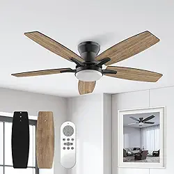Ventilador de Teto Economizador de Energia 106,7 cm, Ventilador de Teto com Luz LED e Controle Remoto, Motor DC Reversível, 6 Velocidades, Bivolt 110-220V