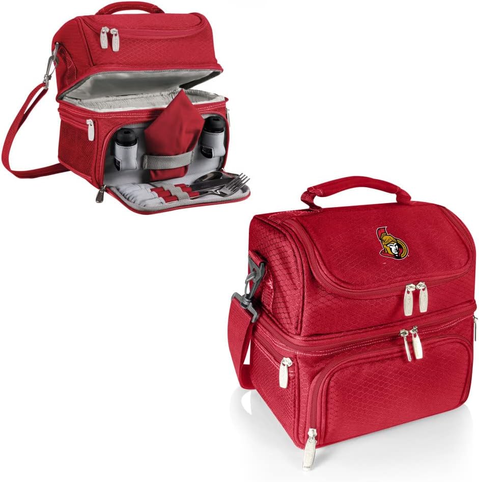 NHL Ottawa Senators Pranzo Lunch Bag - Insulated Lunch Box with Picnic Set - Lunch Cooler Bag