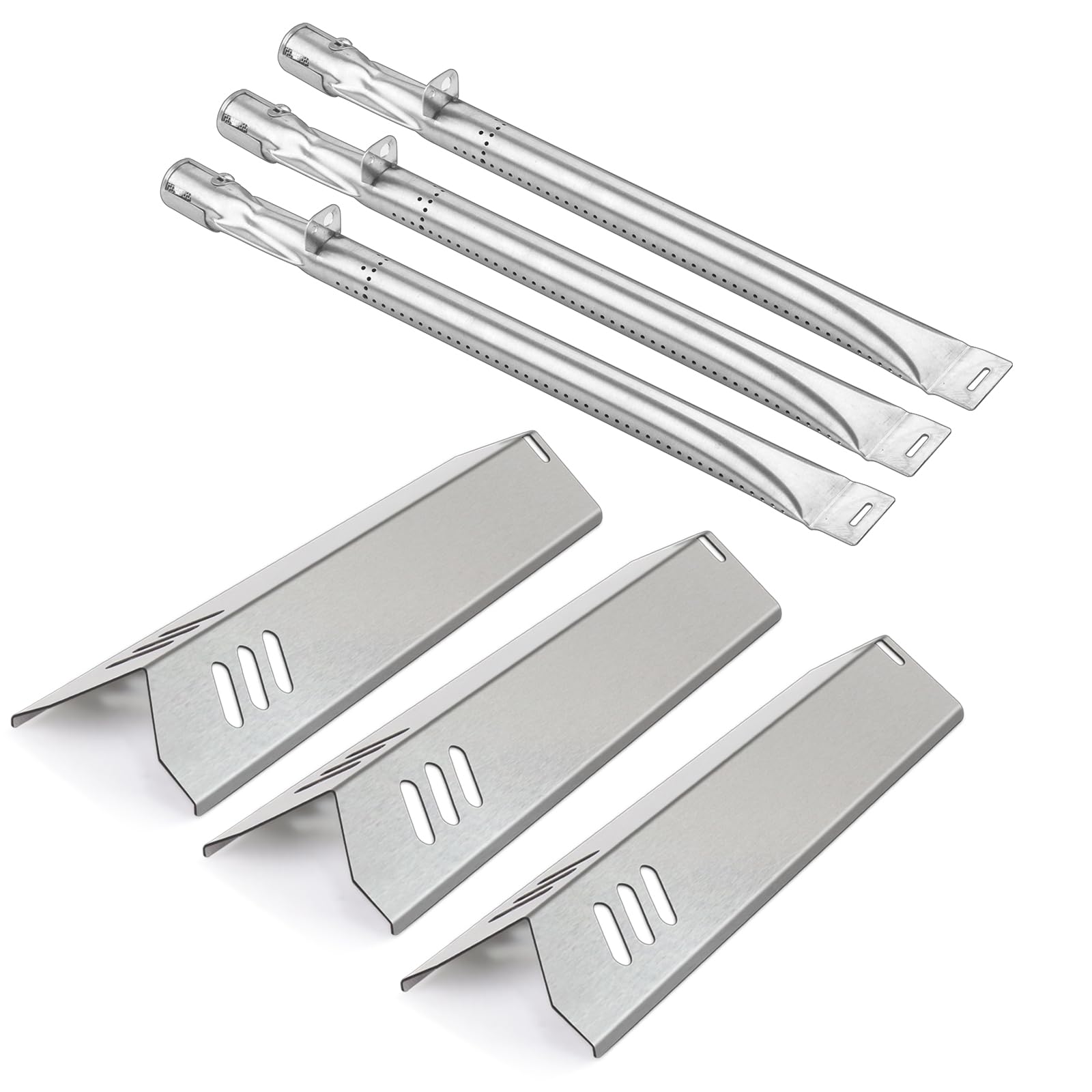 Zemibi 3-Pack 14 3/16" Heat Plate and 15 5/8" Grill Burner Replacement for Uniflame GBC1030W, GBC1030WRS, GBC1134W, GBC1134WBL, Backyard BY14-101-001-
