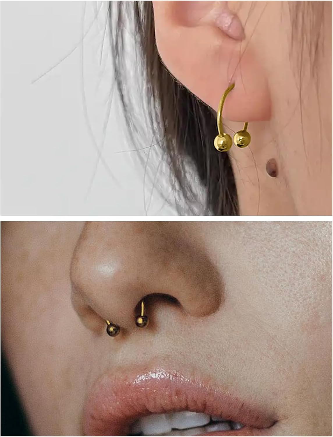 Kridzisw 16G Septum Nose Rings Eyebrow lip Rings Lobe Earrings Hoop 316L Surgical Steel Cartilage Helix Tragus Rook Daith Earrings Hoops Piercing Jewelry for Women Men 6mm 8mm 10mm 12mm 14mm 16mm - Image 5