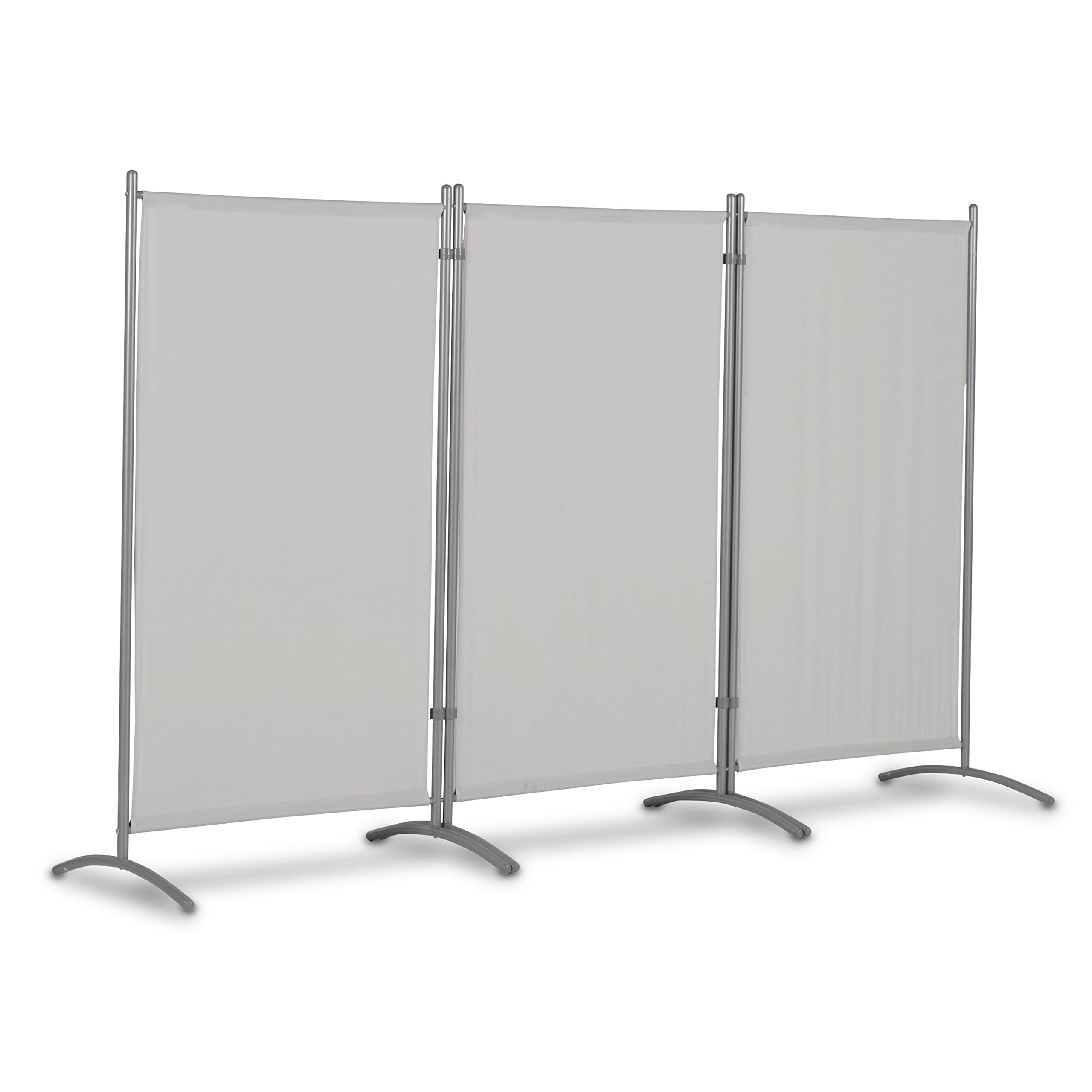 Leco Stellwand 3-teilig mit Stahlrohrgestell, lichtgrau – Schutz- und Raumteilerlösung