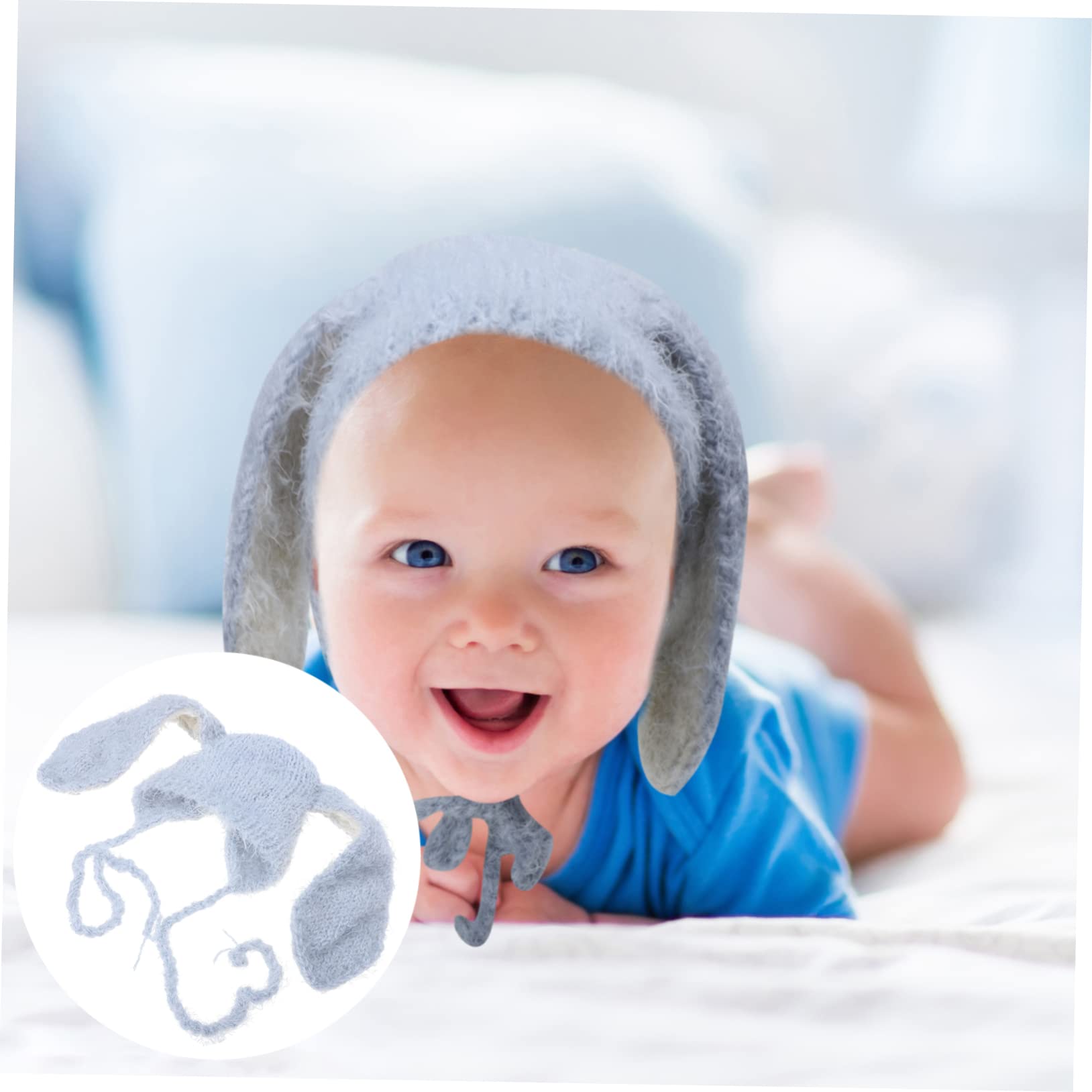 Sombrero De Conejito Capucha De Orejas De Conejo Gorros Orejas Largas Bebe Gorro De Bebe con as Largas De Invierno Infantil De Invierno Grey Spandex