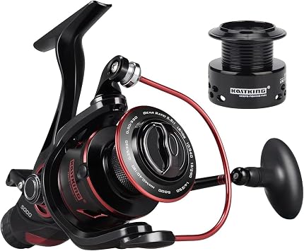 KastKing Sharky Baitfeeder III Spinning Reel 10+1 Shielded Stainless Steel BB - Carbon Fiber Drag for Live Liner Bait Fishing Action