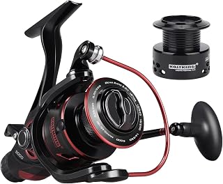 KastKing Sharky Baitfeeder III Spinning Reel 10+1 Shielded Stainless Steel BB - Carbon Fiber Drag for Live Liner Bait Fishing Action