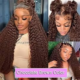 WPPIKK Chocolate Brown Lace Front Wigs Human Hair Pre Plucked 180 Density Brazilian Wet and Wavy Human Hair Wigs for Black Women Colored Curly 13x4 Lace Frontal Wig (Brown Color, 20 Inch)