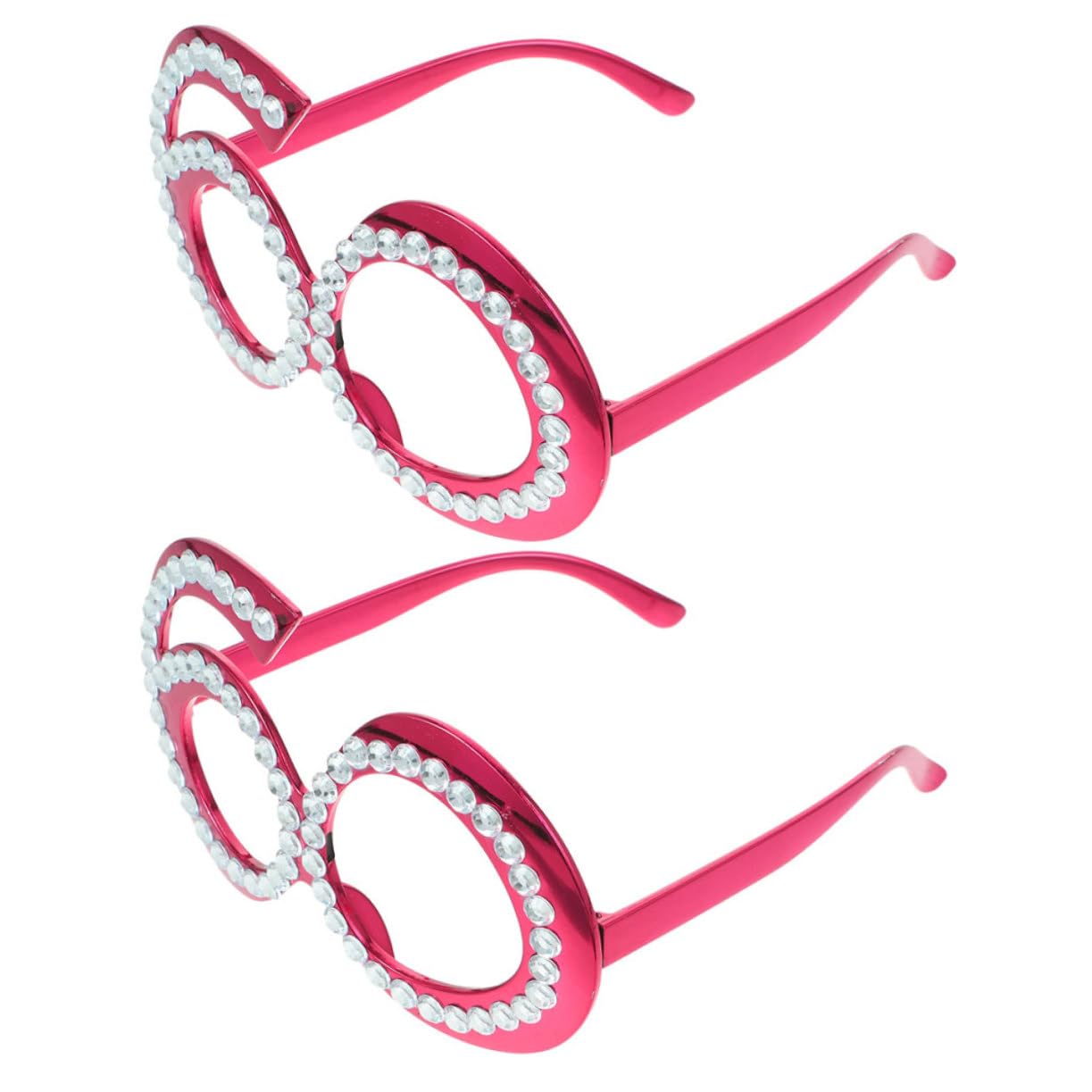 TOPBATHY Lot De 5 Paires De Lunettes Fantaisie Pour Fête Danniversaire Verres À Strass Pailletés 2 Pièces X 5