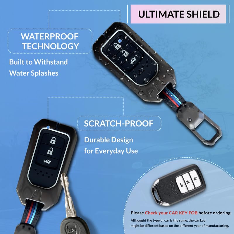 Image of NEODRIFT 'KeyShield' Car Key Cover for Suitable for Honda Elevate (Shape 1, 03 Buttons) (Durable, Stylish, and 360 Protection)
