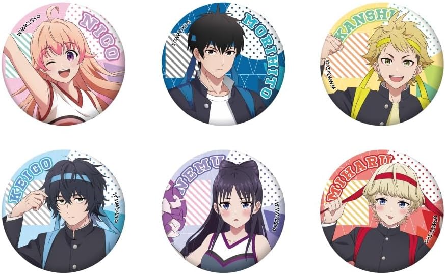 Overglad WCC-001 Witch Watch Trading Tin Badge Set of 6 Types Cheer & Cheer Version