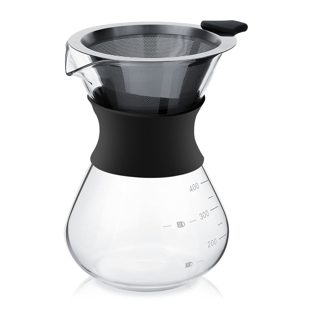 Cafetière Manuelle Aramox en Verre Borosilicate avec Filtre Permanent 400ml