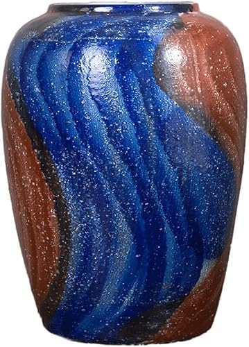 Vase Desktop Ceramic Floor Standing Large Living Room Ornaments Clay Pot(W26 X H45cm)