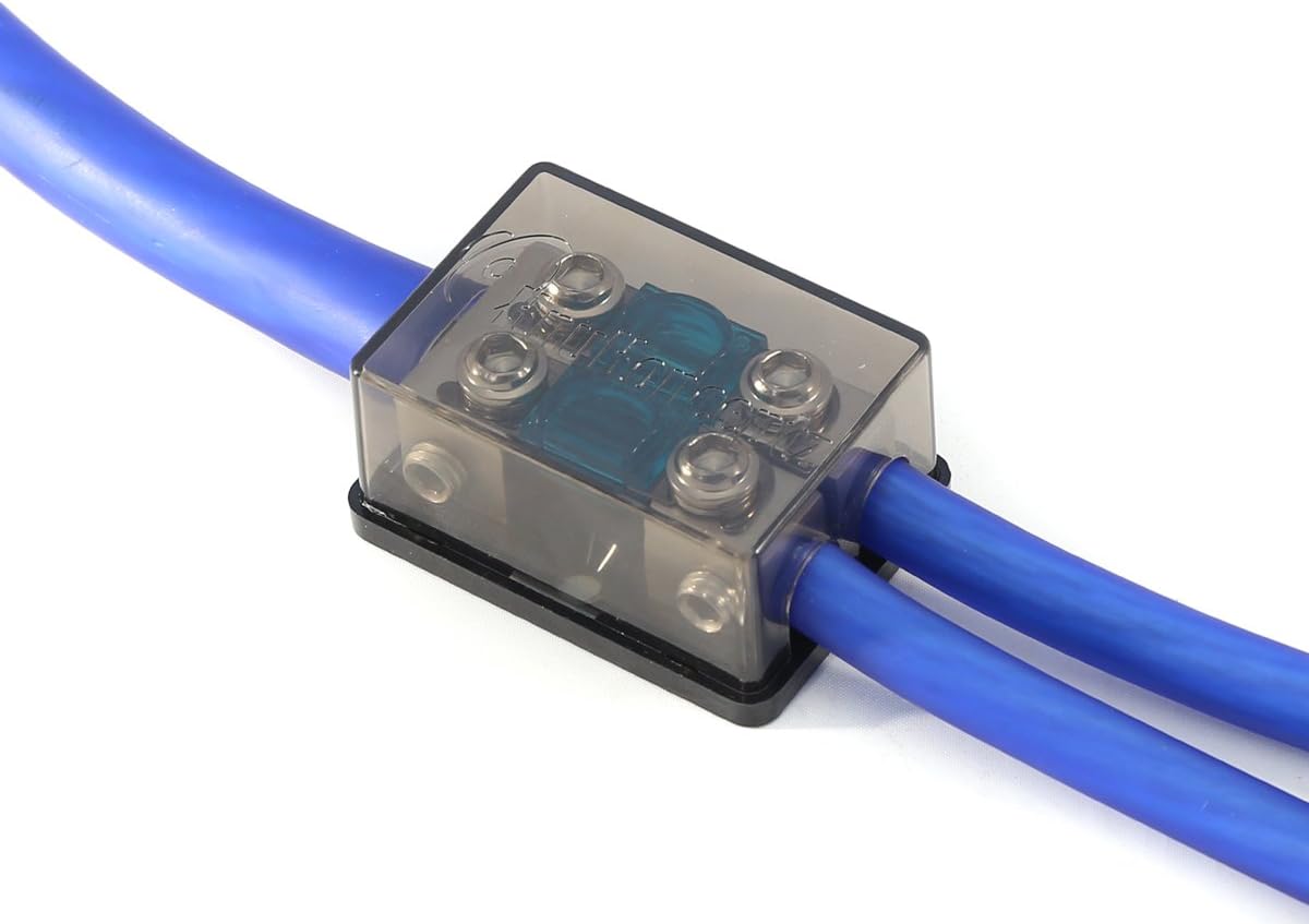 KnuKonceptz Bassik 2 Way Mini ANL Fuse Distribution Block - 1/0 Gauge to 4 Gauge - 40 Amp
