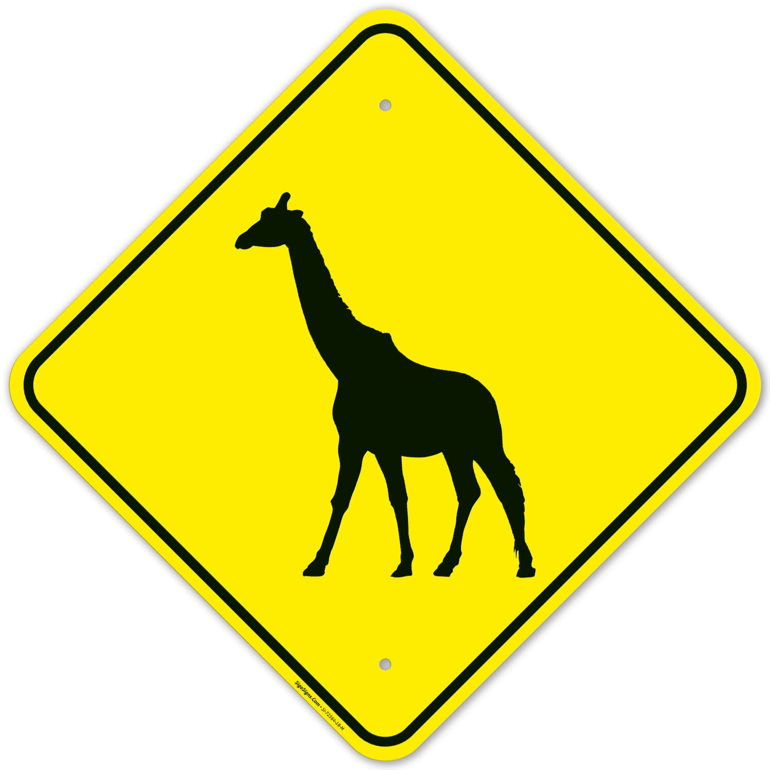 Giraffe Crossing Sign, 18x18 Inches, Rust Free .063 Aluminum, Fade Resistant, Made in USA