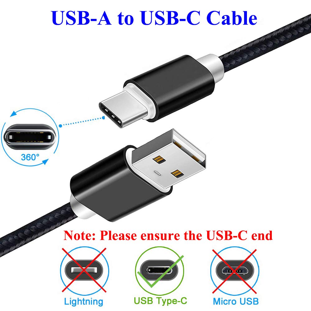 USB Type C Cable 3A Fast Charging [ 3Pack 3-6-10ft ], USB-A to USB-C Charger Cord Compatible with Samsung Galaxy S21 S20 S10 S9 S8 Plus Note 20 10 9 8 | LG V60 V50 G8 G8X G8S ThinQ 5G | PS5 Controller