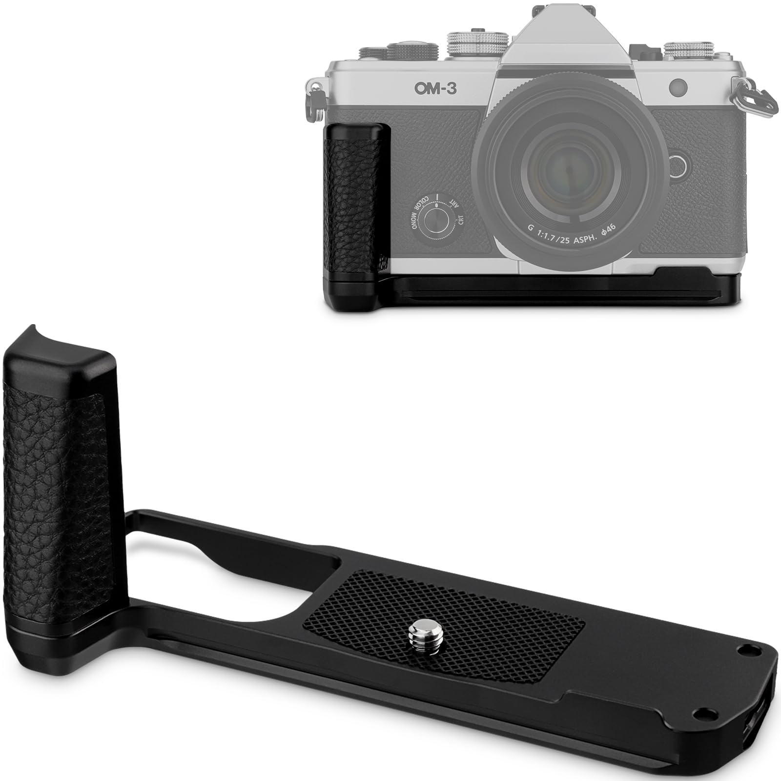 Haoge OM3 Support pour appareil photo OM SYSTEM OM-3 Compatible avec Arca Swiss Kirk RRS Quick Release Plate HG-OM3