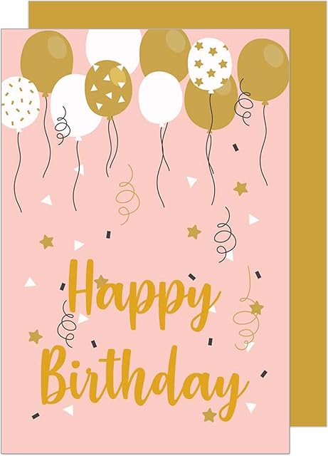 Edition Seidel Premium Birthday Card with Gold Embossing and Envelope Greeting Card Billet Birthday Happy Birthday Man Woman Single Sayings Card Gold (G2890 SW022)