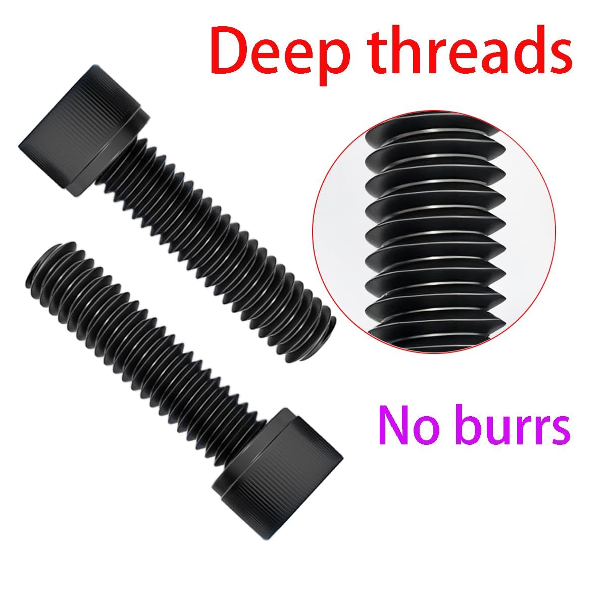 Qrity 20PCS M3x7mm Cylinder Screws with Hexagon Socket, Carbon Steel Fully Thread Fastener Screw - Image 2