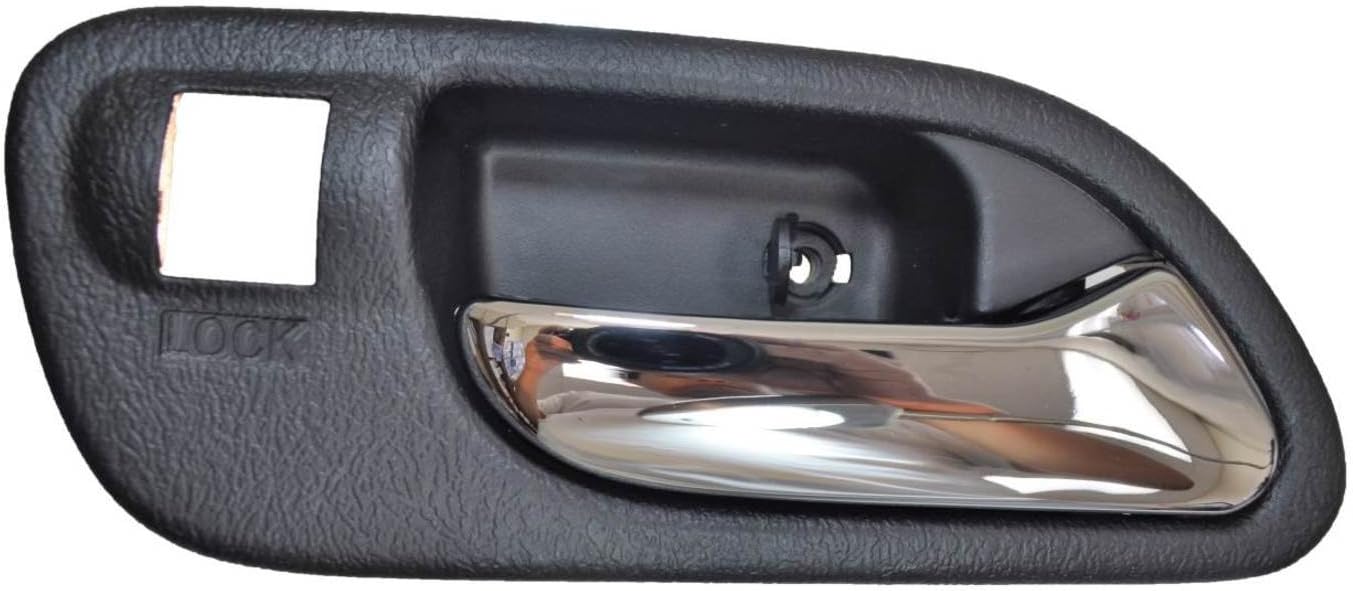 PT Auto Warehouse AC-2701MA-FR - Interior Inner Inside Door Handle, Black Housing with Chrome Lever - Passenger Side Front