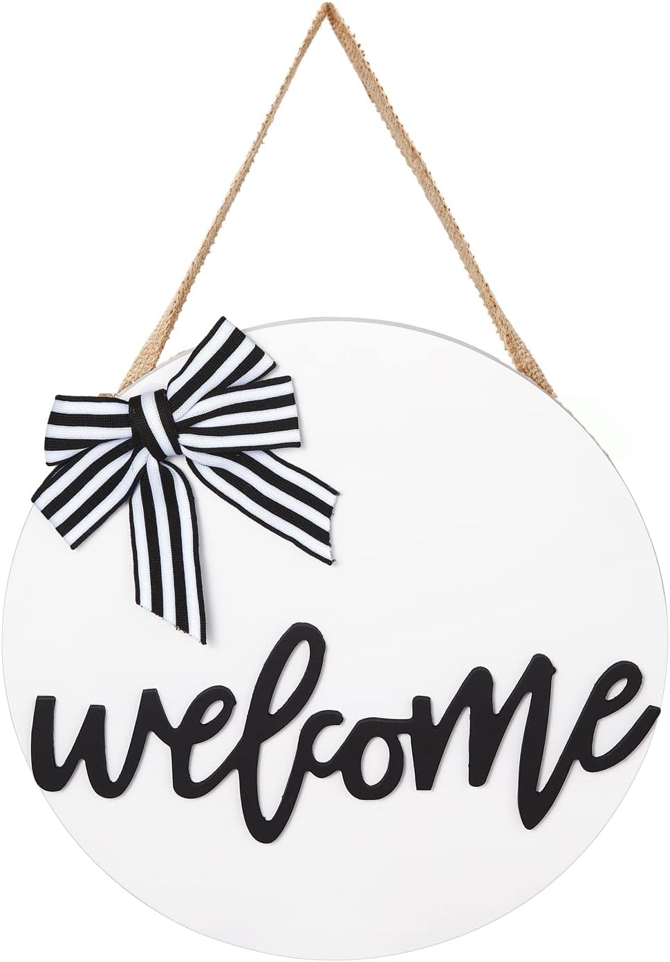 Dahey Welcome Sign for Front Door Decor Winter Wreath 12 Inch Farmhouse Wood Wall Hanging Outdoor Home Porch Decorations for Christmas Day All Seasons Holiday Housewarming Gift, White