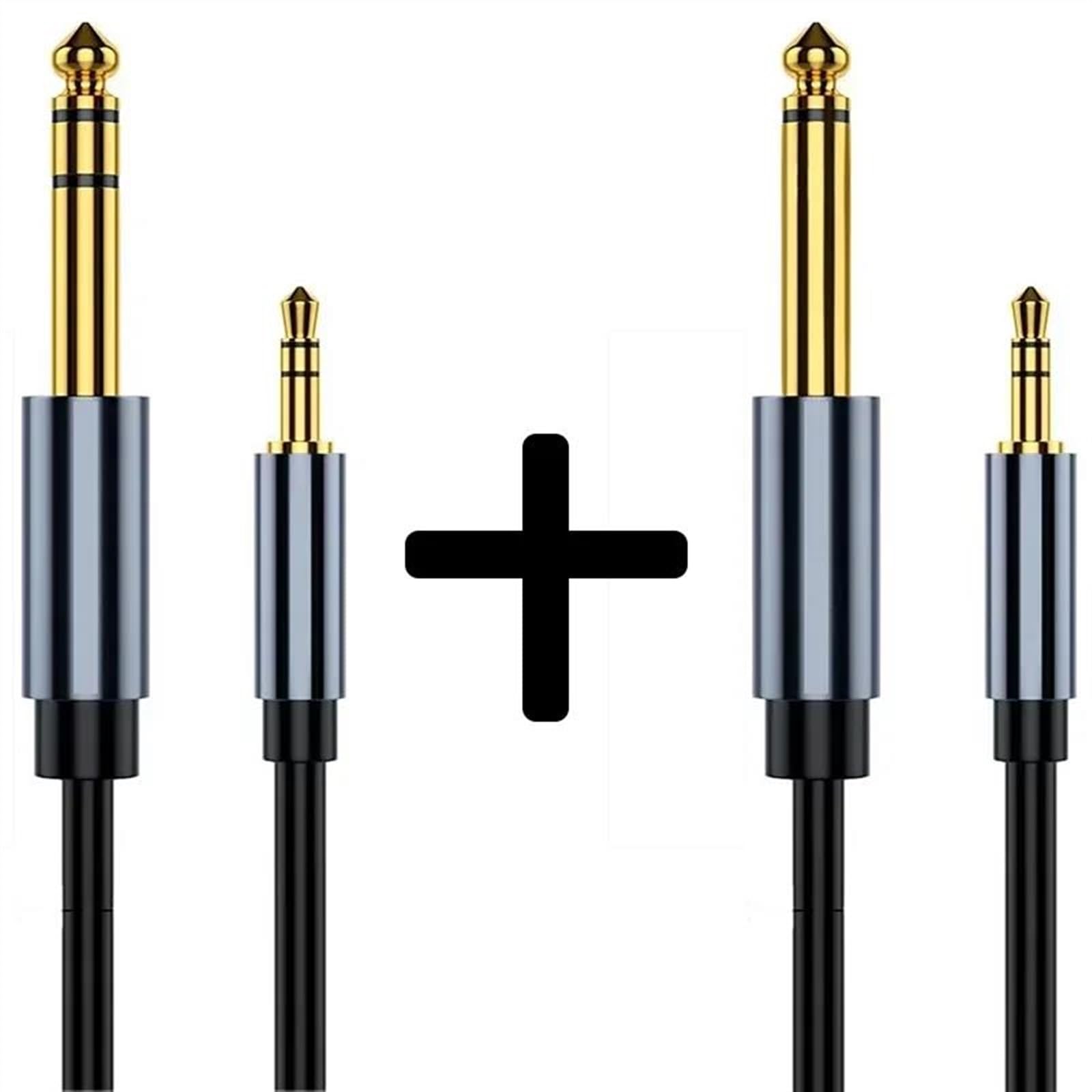 Kabel Audio Do Gitary 3,5 mm do 6,5 mm gniazdo liniowe audio z męskiego na męskie, zbalansowany kabel gitarowy stereo (Color : 3, Size : 300cm)