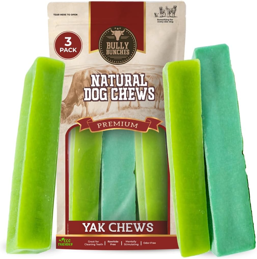 Bully Bunches Premium Mint Himalayan Yak Chew for Dogs, 100g, All-Natural, Long-Lasting, Authentic Yak Milk, Healthy Dental Chew, High-Protein, Grain-Free (Medium, 3 Pack)