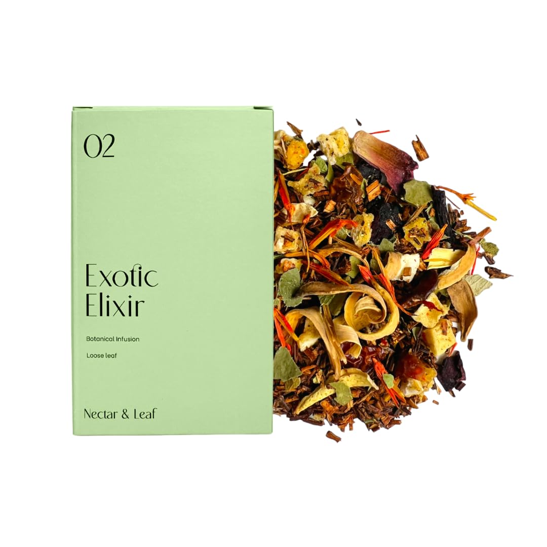 Nectar & LeafExotic Elixir, Loose Leaf Herbal Tea, 60g | With Rooibos, Hibiscus, Rosehip, Vanilla & Exotic Fruit