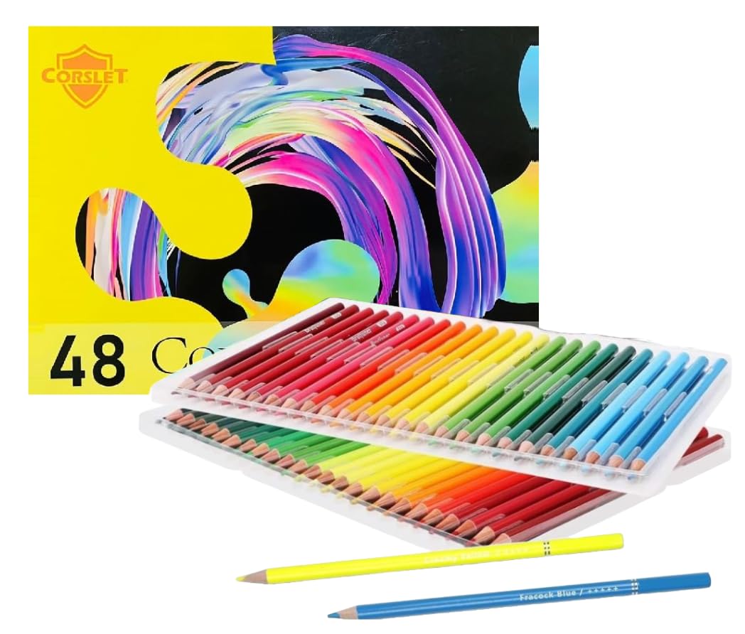 Corslet 48 Color Pencils Set for Kids – Premium Vibrant Shades