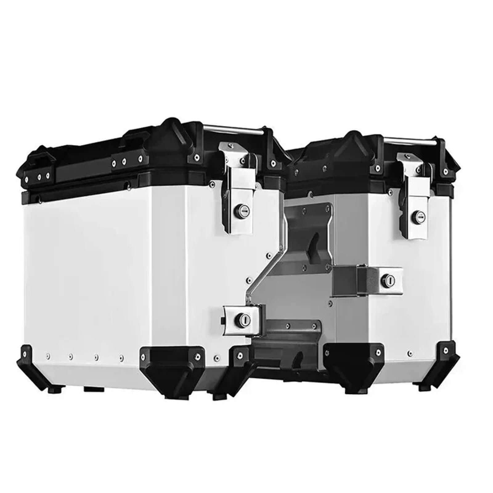 boczna motocykla walizka 38L Uniwersalny motocyklowy tylny górny kufer boczny bagażowy bagażnik zamek podróżny aluminiowa skrzynia narzędziowa(35L Silver (1 pair))