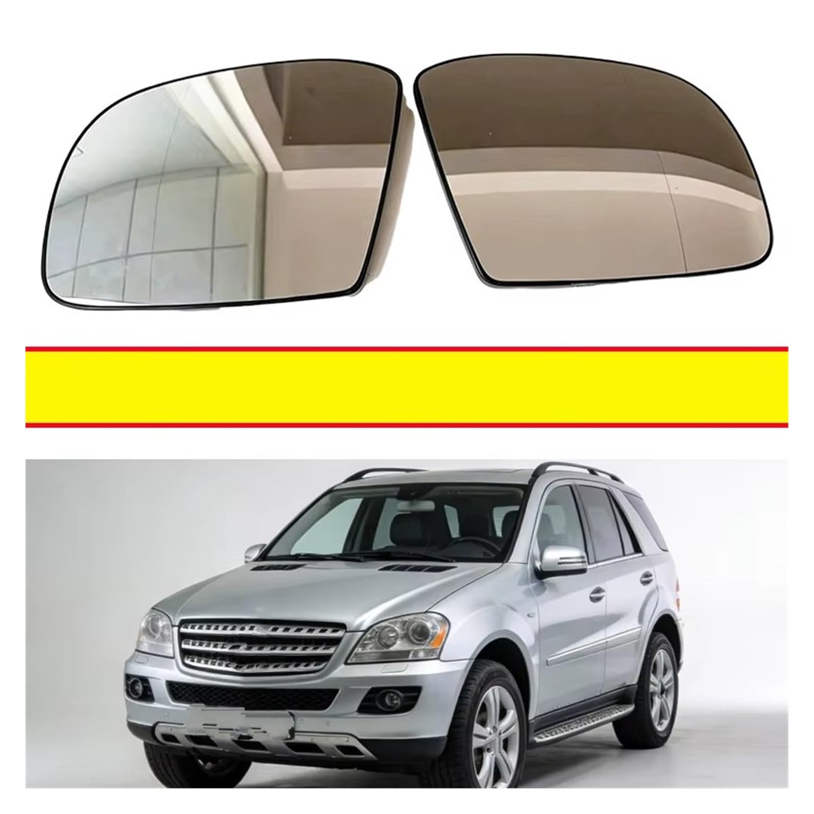 Retroviseur Extérieur Verre Pour Benz Pour ML350 Pour ML500 Pour GL450 R350 Verre De Rétroviseur Chauffant 1648100119 1648100219 Glace Rétroviseur Partie(Drivers Left)