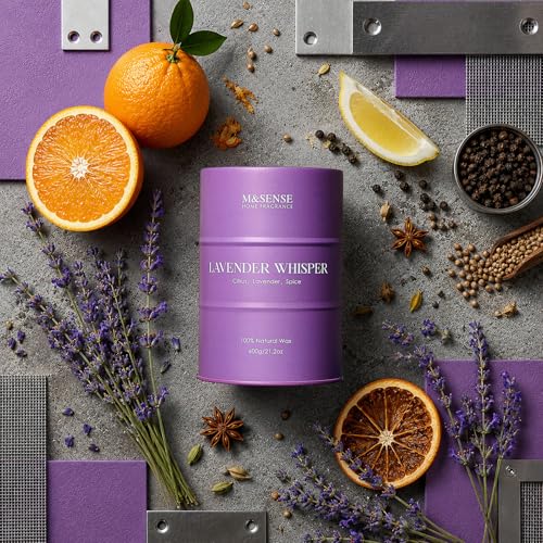 Image of M&SENSE Large Lavender Soy Candles for Home Scented 21.2oz 120 Hour Long Burning, Aromatherapy Candle for Stress Relief Meditation Relaxing, Appreciation Gifts for Mom Teacher Friends