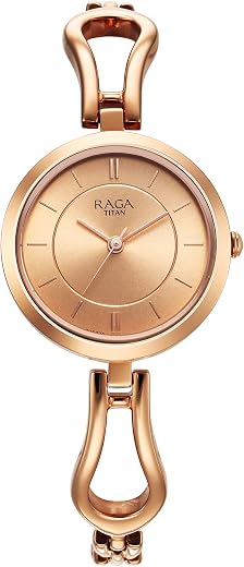 Titan Raga Quartz Analog Rose Gold Dial Rose Gold Metal Strap Watch for Women - NT2727WM01