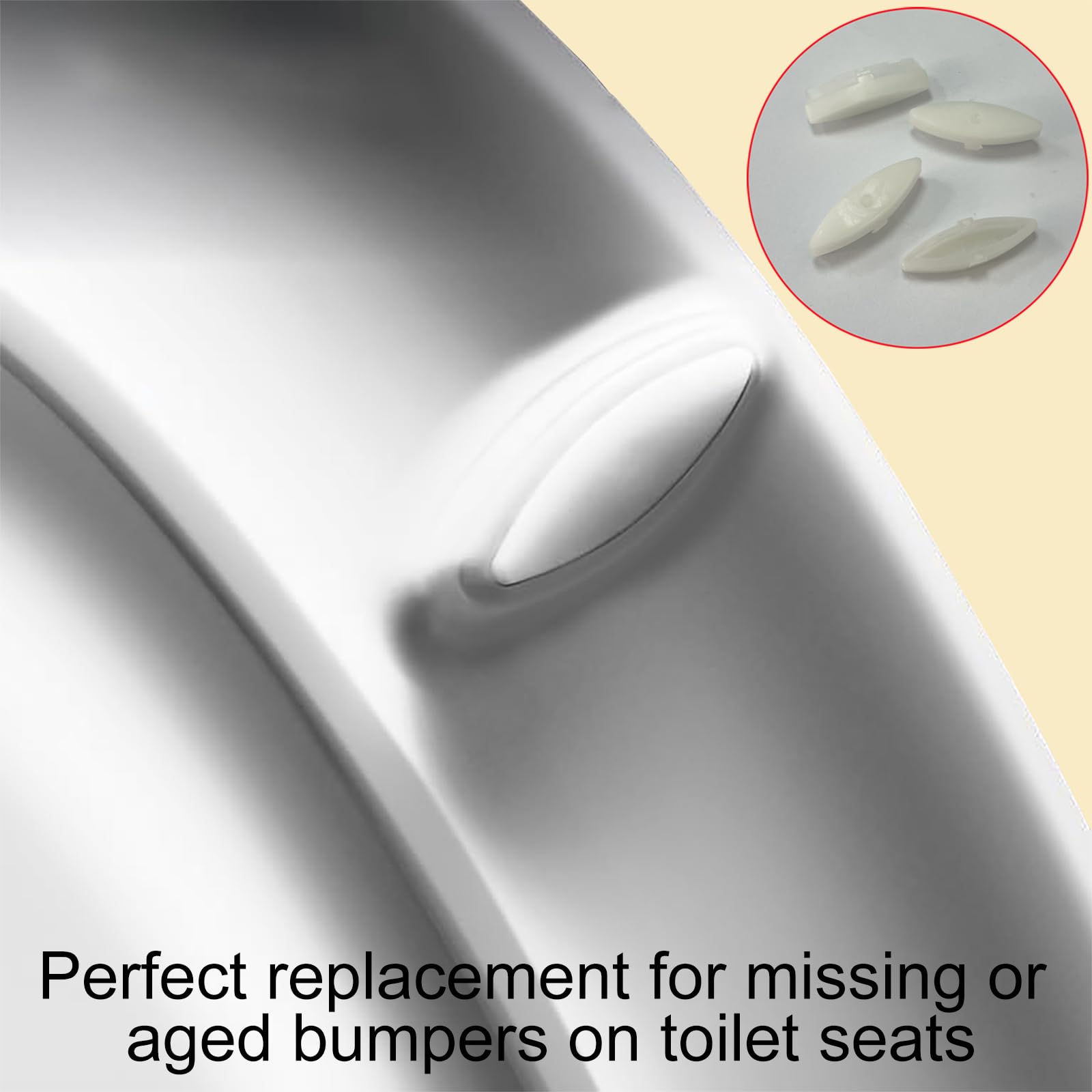 4 Pieces Toilet Seat Bumpers for Kohler Bidet Toilet Lid Rubber Bumpers Grip-Tight Bumpers Service Kit Toilet Replacement — view 2
