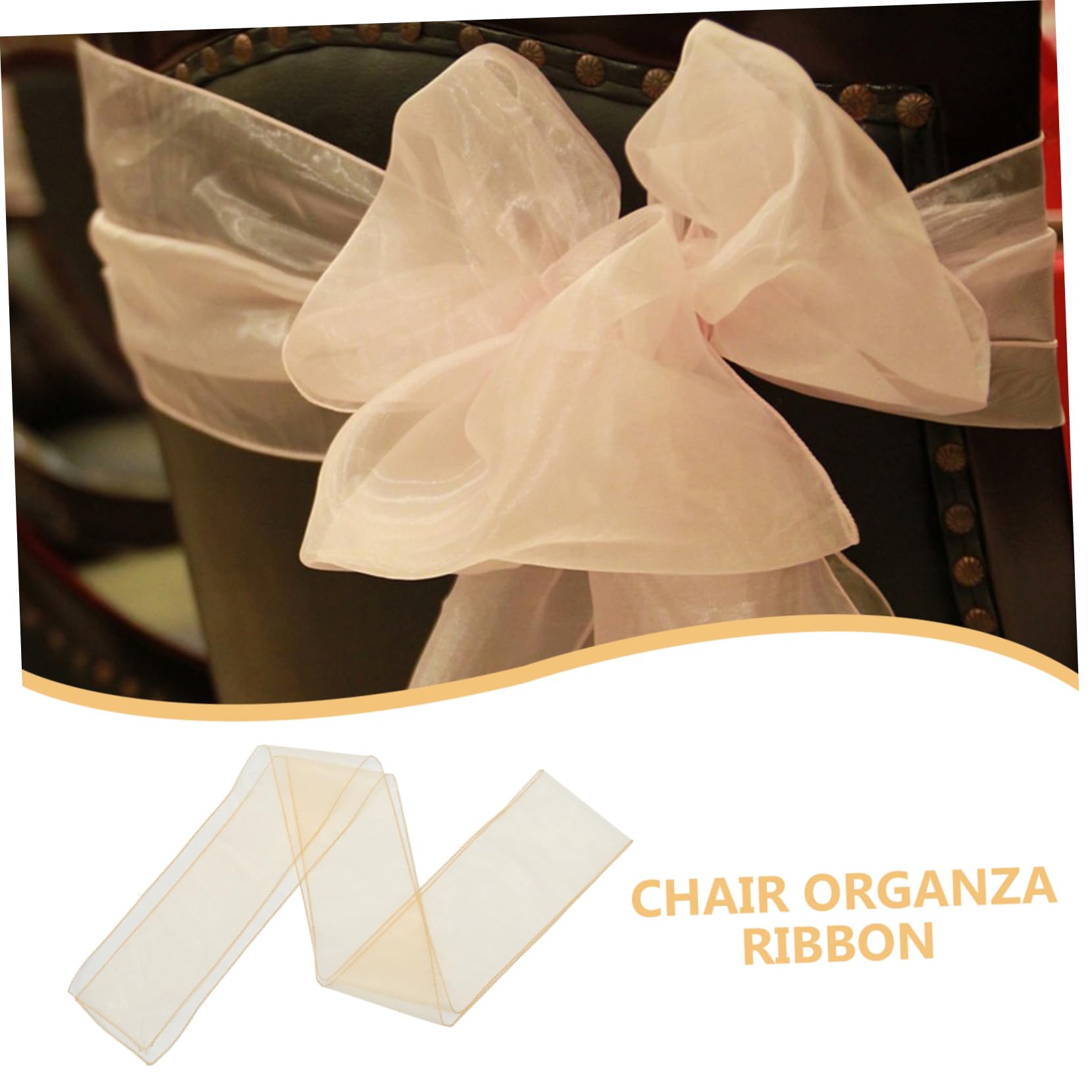 25 Fasce in Pezzi Oro Organza per Sedie per Schienale