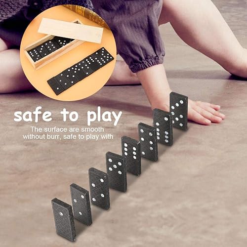 Miniatura 3 de Juego de dominó de madera de 28 piezas, juego de mesa de aprendizaje interesante, tarjetas de madera, juego de juguete educativo para niños pequeños