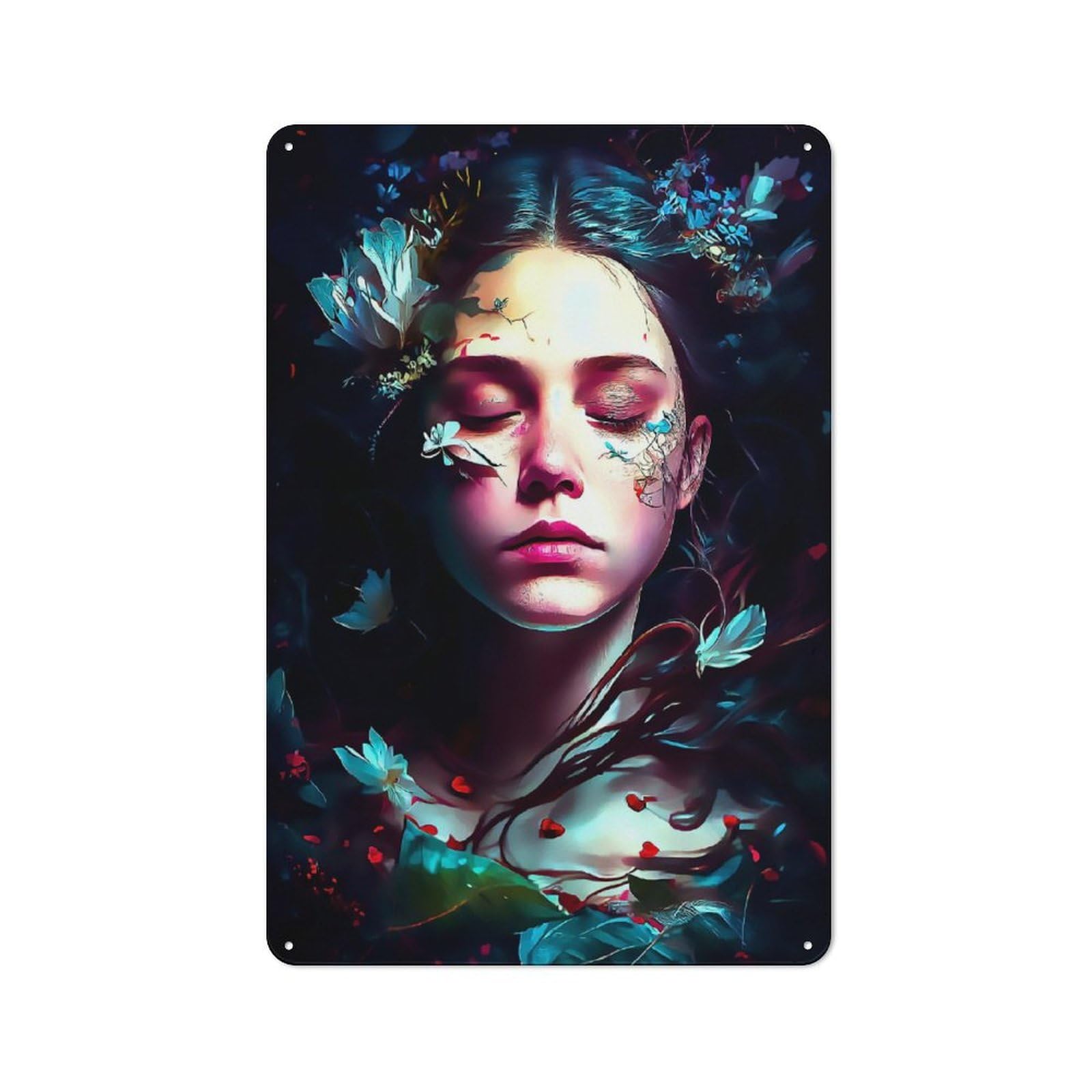 Fantasy Girl Metal Wall Sign 30x20cm, Clean Industrial Loft Wall Plaque for Workspace, Cafe, Hallway Or Garage