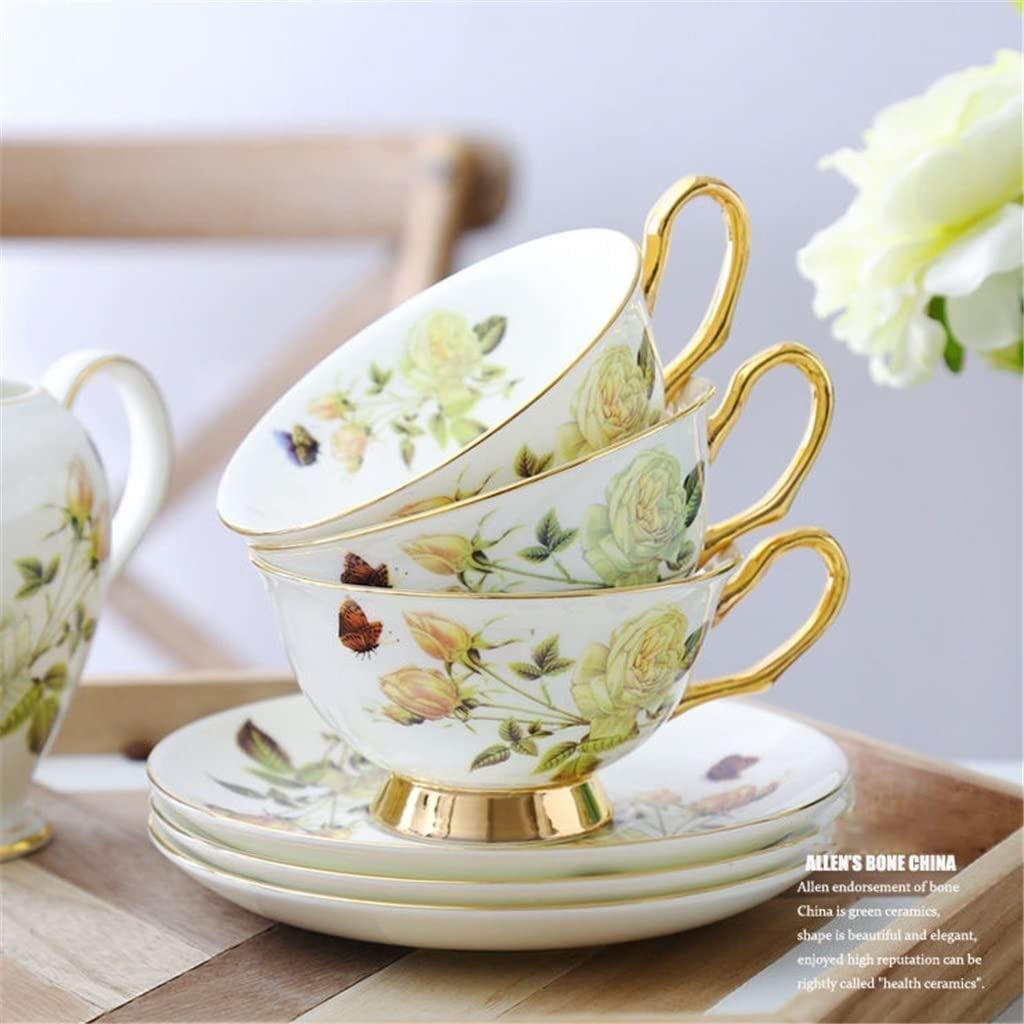 Lekkie luksusowe kości róży China Zestaw kawy brytyjska porcelanowa herbata kawa kubek kubek kawy