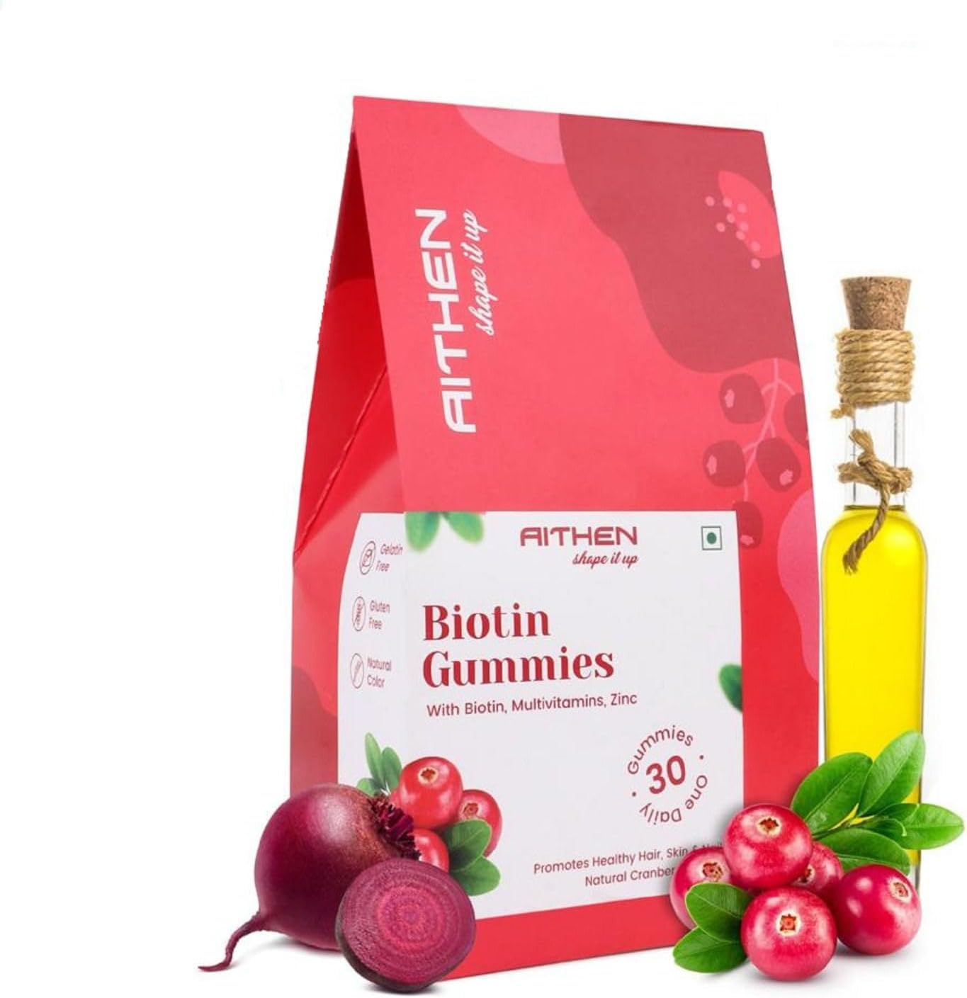 Biotin Hair Gummies (30 Day Pack) For Women & Men | For Healthy Hair Growth, Skin Glow & Strong Nails | Minimizes Hair Loss | Boosts Hair Volume & Hair Health