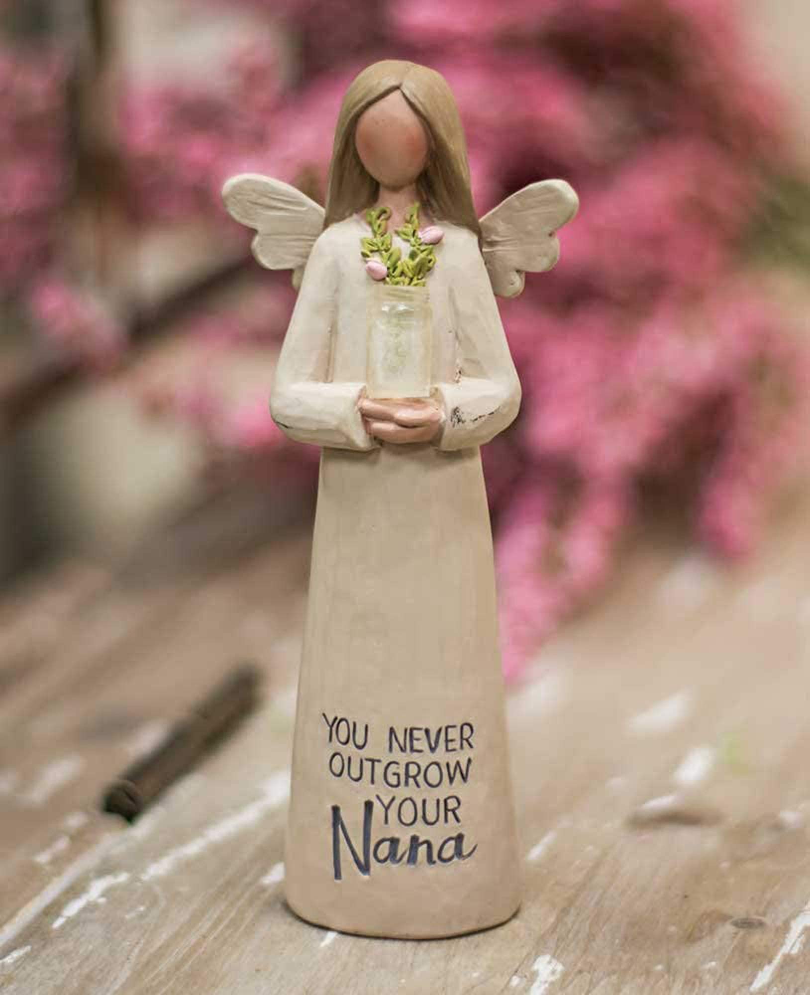 Angel Figurine Gift You Never Outgrow Your Nana Guardian Angel Sentimental, 2 x 5 Inch, Pink - Image 2