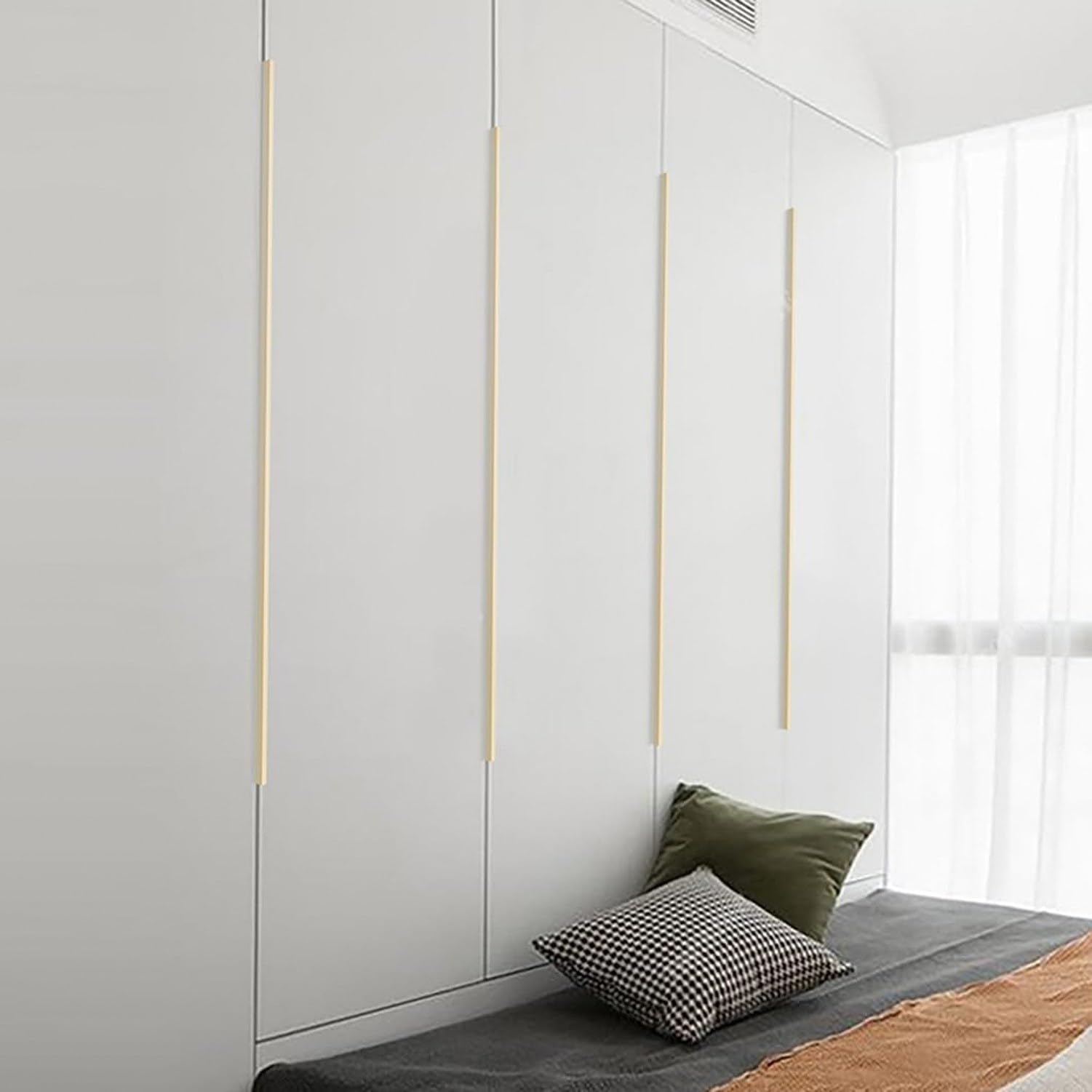 Helle Gelbe Küchengriffe Versteckte Schubladengriffe Möbel Türgriffe 2 Stück Aluminiumlegierung für Schränke Kleiderschrank, Length 1000mm, Length 1000mm