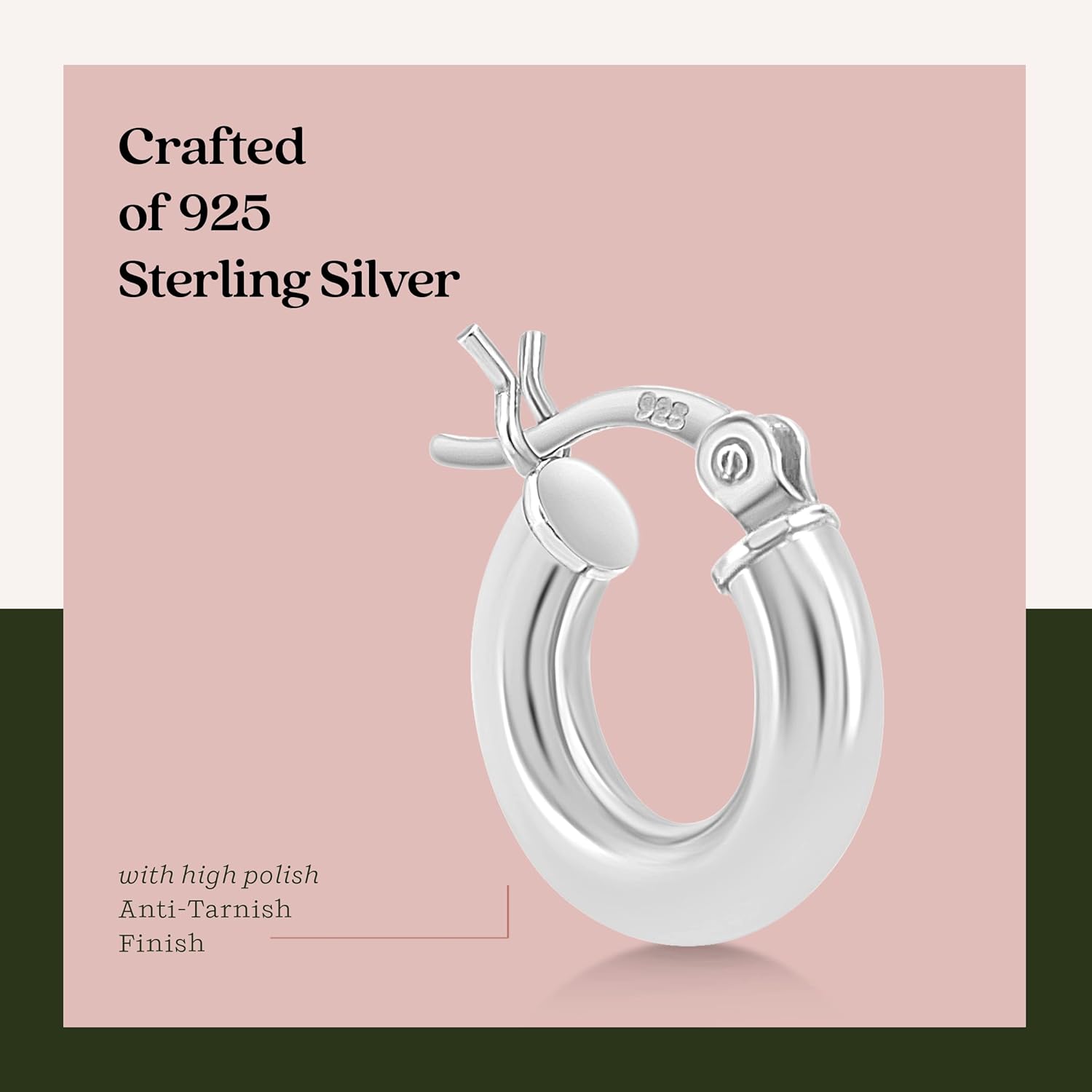 Kezef 3mm 925 Sterling Silver Hoop Earrings for Women| Hypoallergenic Lightweight - Image 3