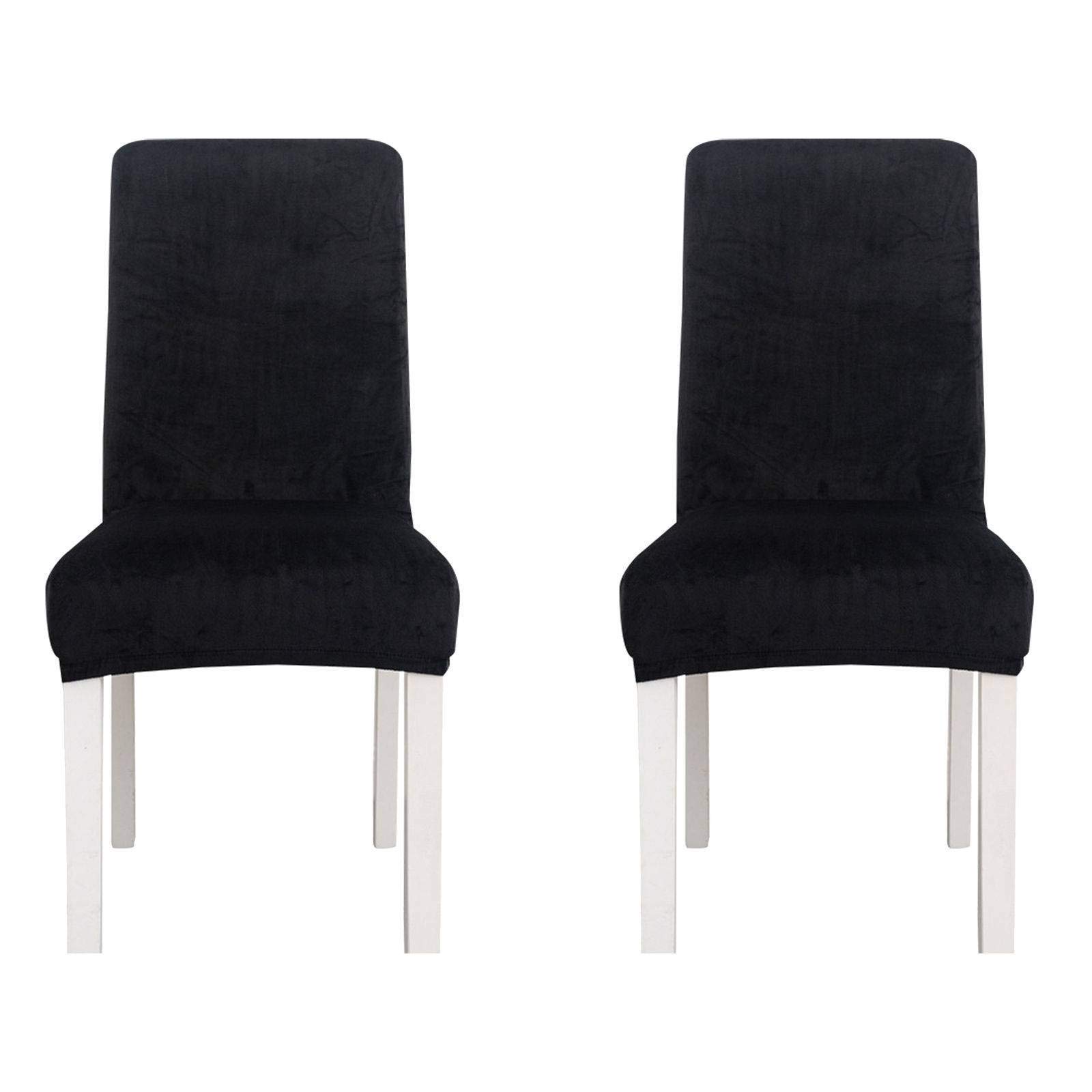 Housse de chaise universelle extensible velours lavable noir pour cuisine et hôtel