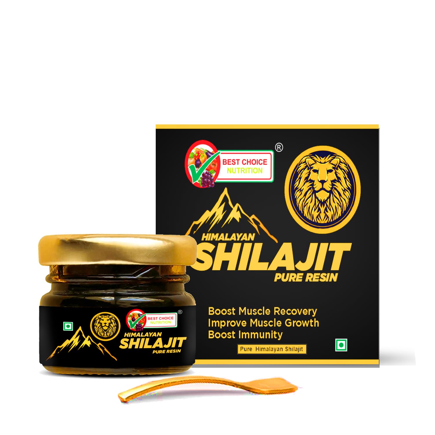 Shilajit Gold Resin 15g with | Helps in Boosting Stamina Boost Muscle Growth | 100% Ayurvedic Pure Original Himalayan Shilajit