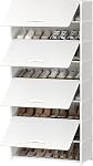 Shoe Rack, 7 Tier Shoe Storage Cabinet with Door 28 Pair Plastic Shoe Shelves Organizer for Closet, Entryway, Hallway, Bedroom, Black